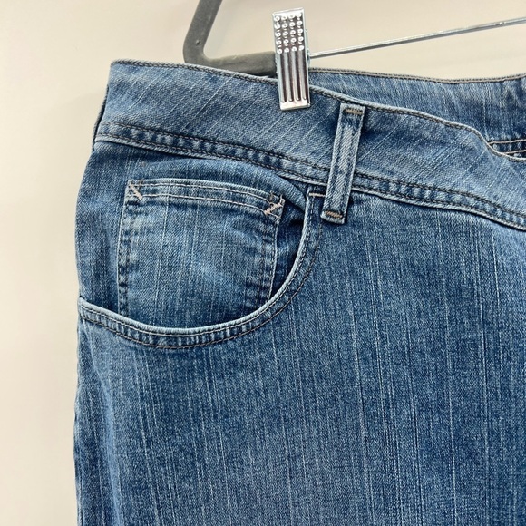 Crop Jeans Women's 24WP Relaxed Fit Blue Cuffed Cotton Stretch - Picture 6 of 8